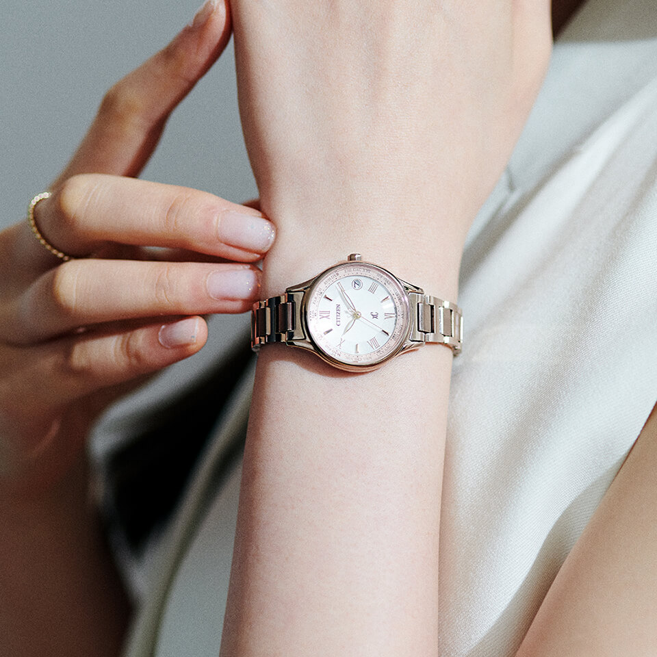 Citizen EC1164-53W นาฬิกาผู้หญิง xC Radio-Controlled Eco-Drive Titanium Women's Watch