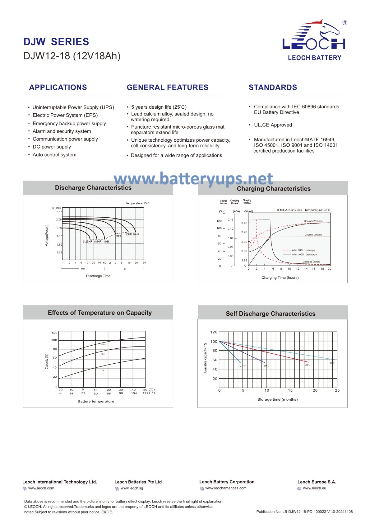 12V 18AH LEOCH (DJW)
