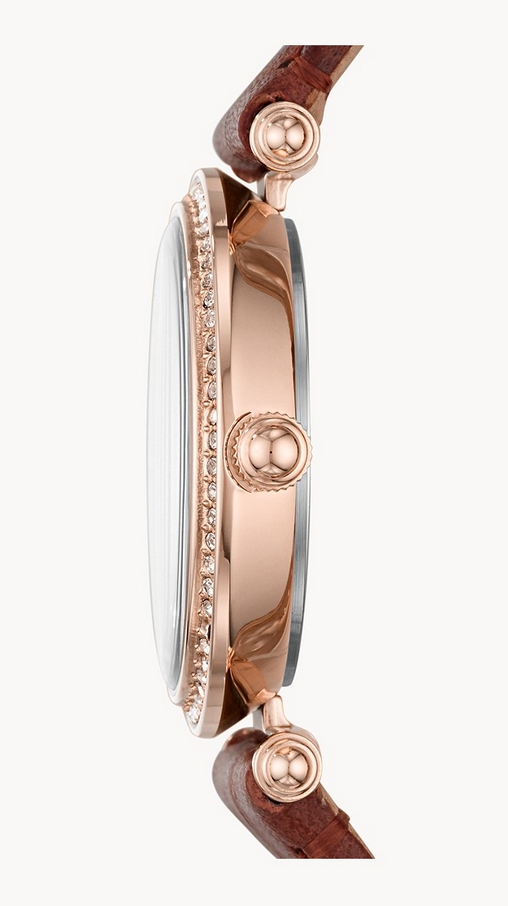 Fossil ES4683 นาฬิกาผู้หญิง Lyric Three-Hand Brown Leather Quartz Women's Watch