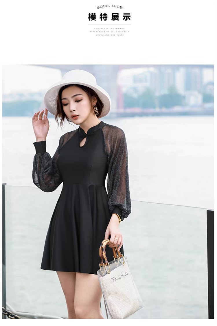 ชุดว่ายน้ำไซส์ใหญ่ 9xl พร้อมส่ง:ชุดว่ายน้ำคนอ้วน สีดำแขนยาวแต่งผ้าโปร่งมาพร้อมกางเกงขาสั้น แบบสวย sexyมากๆจ้า : ขนาด - รอบอก 50 - 62 นิ้ว - เอว 46 - 60 นิ้ว - สะโพก 50 - 64 นิ้ว