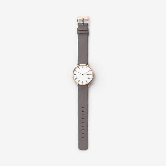 Skagen SKW2674 นาฬิกาผู้หญิง Hald Slim Gray Leather Women's Watch