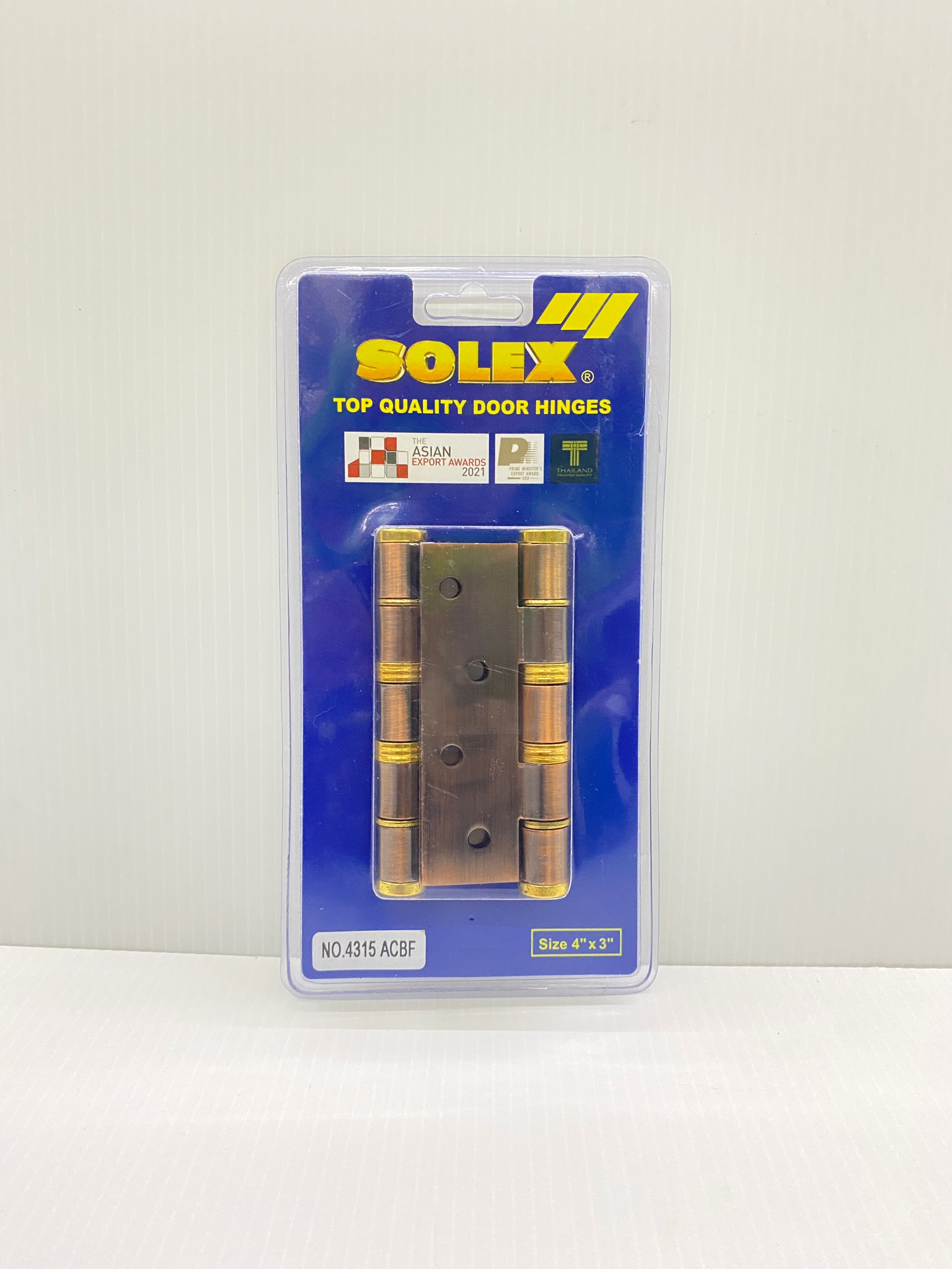 SOLEX บานพับประตู หล็ก แกนใหญ่ No.4315 ACBF (แพ็ค 2 ชิ้น) สีทองแดงรมดำ ลูกปืนหัวตัด 4 x3 นิ้ว