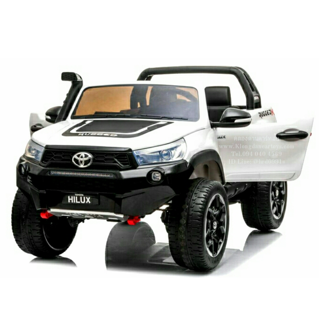 *ลิขสิทธิ์แท้TOYOTA*รถกะบะเด็กแบตเตอรี่2ที่นั่ง*คันใหญ่, พ่วงมาลัยซ้าย* (ออกตัวสมูท, 2มอเตอร์แบต12v10a, มีโช้คนิ่ม, มีรีโมทบูลทูธ, เปิดกระโปรงหน้า ท้ายและประตูได้, มีหูลากจูงรถ)