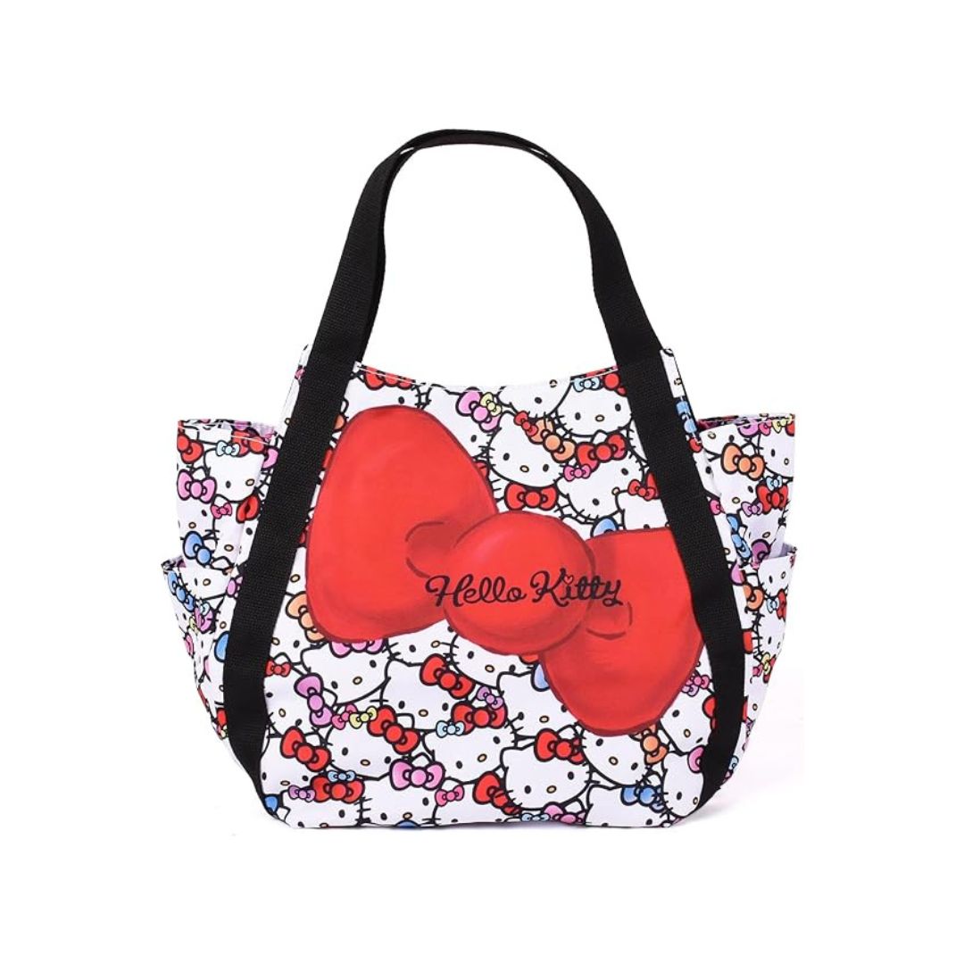 [PRE-ORDER] กระเป๋า คิตตี้ กระเป๋าผ้าใบใหญ่ ทรงบอลลูน ลายคิตตี้ โบว์แดง Hello Kitty Bollon Tote Bag Sanrio Japan