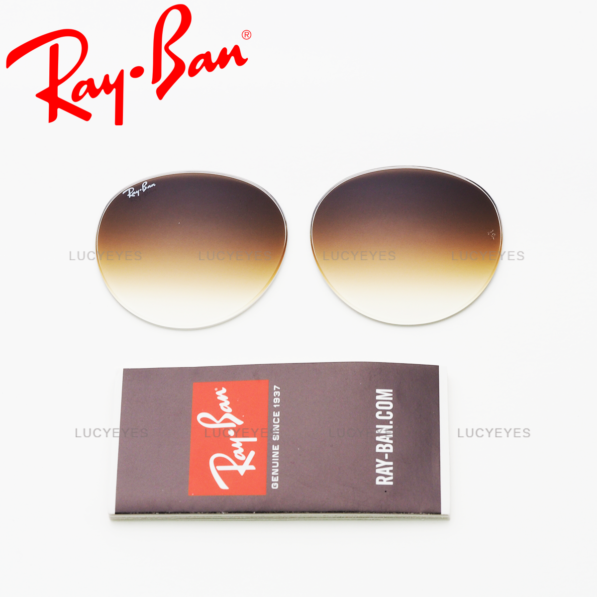 เลนส์ RAYBAN แท้ 100% RB3447 112/85, ROUND METAL, เลนส์สีน้ำตาลไล่สี