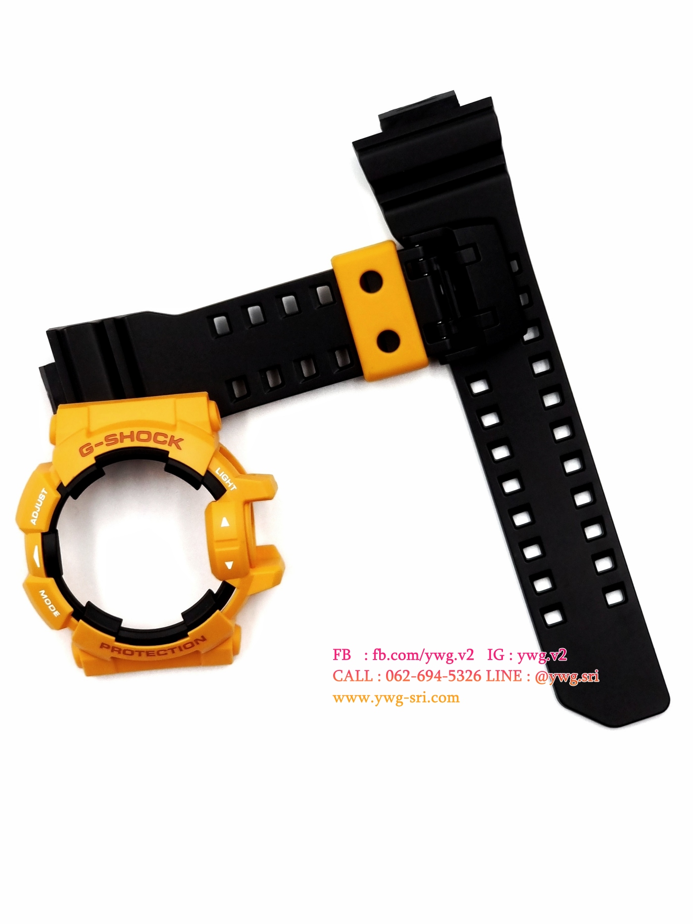 กรอบสาย G-SHOCK แท้✅ กรอบเหลือง สายดำกึ่งเงา ใส่ได้กับรุ่น GA-400 ,GBA-400