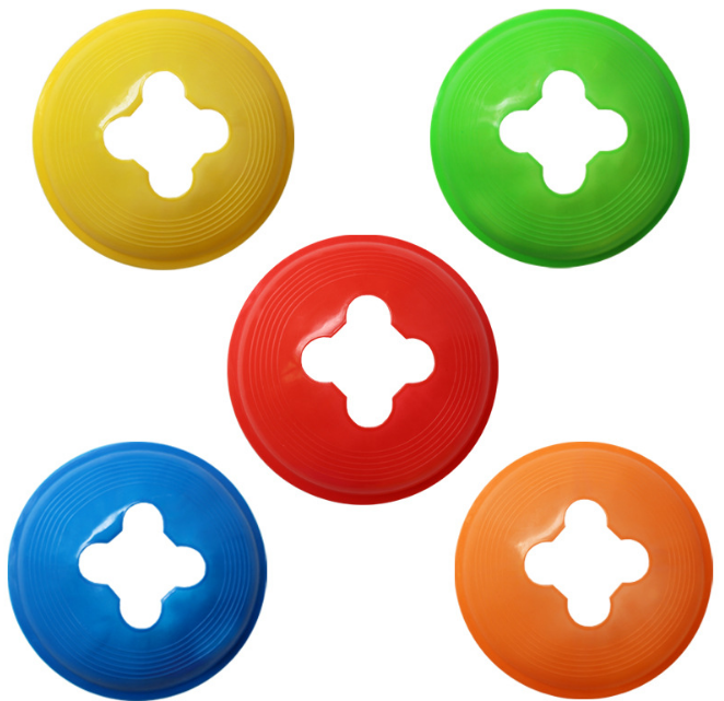 ชุดจานฝึกฟุตบอล 50ชิ้น (19.5cm สูง5cm)เจาะฝาดอกไม้