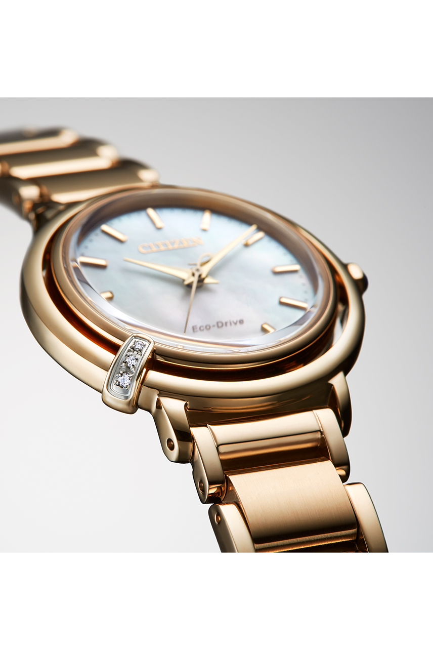 Citizen EM1093-61D นาฬิกาผู้หญิง Eco-Drive Diamond 3 Pcs Women's Watch + Leather Strap