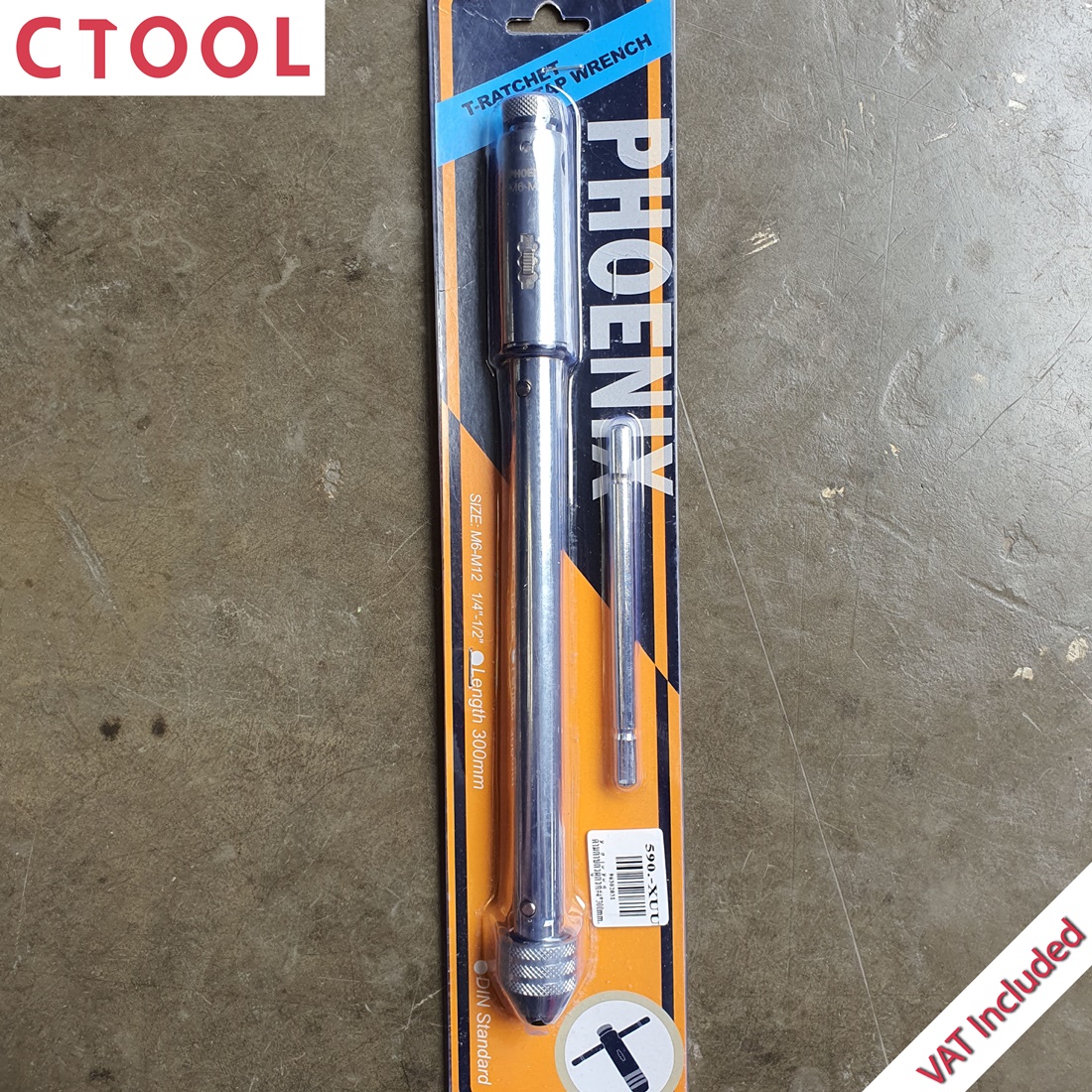 ด้ามต๊าปตัวผู้ตัวที #4 300mm. (M6-M12 1/4"-1/2") Phoenix ของแท้ - Authentic T-Ratchet Tap Wrench No.4 - ซีทูล Ctoolhardware