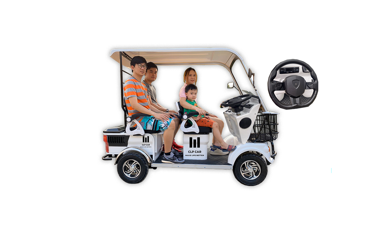 รถกอล์ฟไฟฟ้า 4 ล้อ 4 ที่นั่ง รุ่น M-04 ขับแบบพวงมาลัย