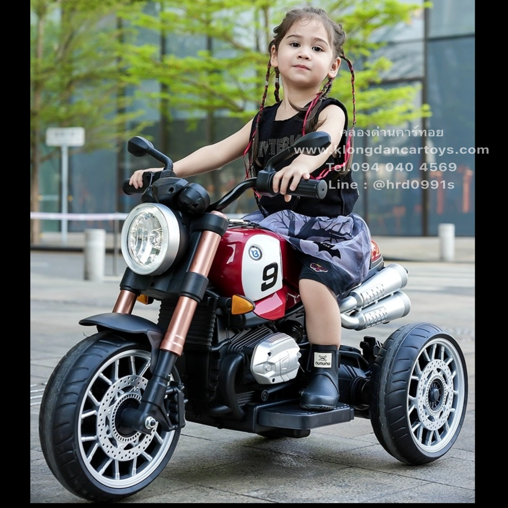 รถมอไซค์เด็กวินเทจBMWแบตเตอรี่💥คันใหญ่ บูลทูธเพลงได้💥(2มอเตอร์,แบต12v4.5a, เล่นusd mp3)