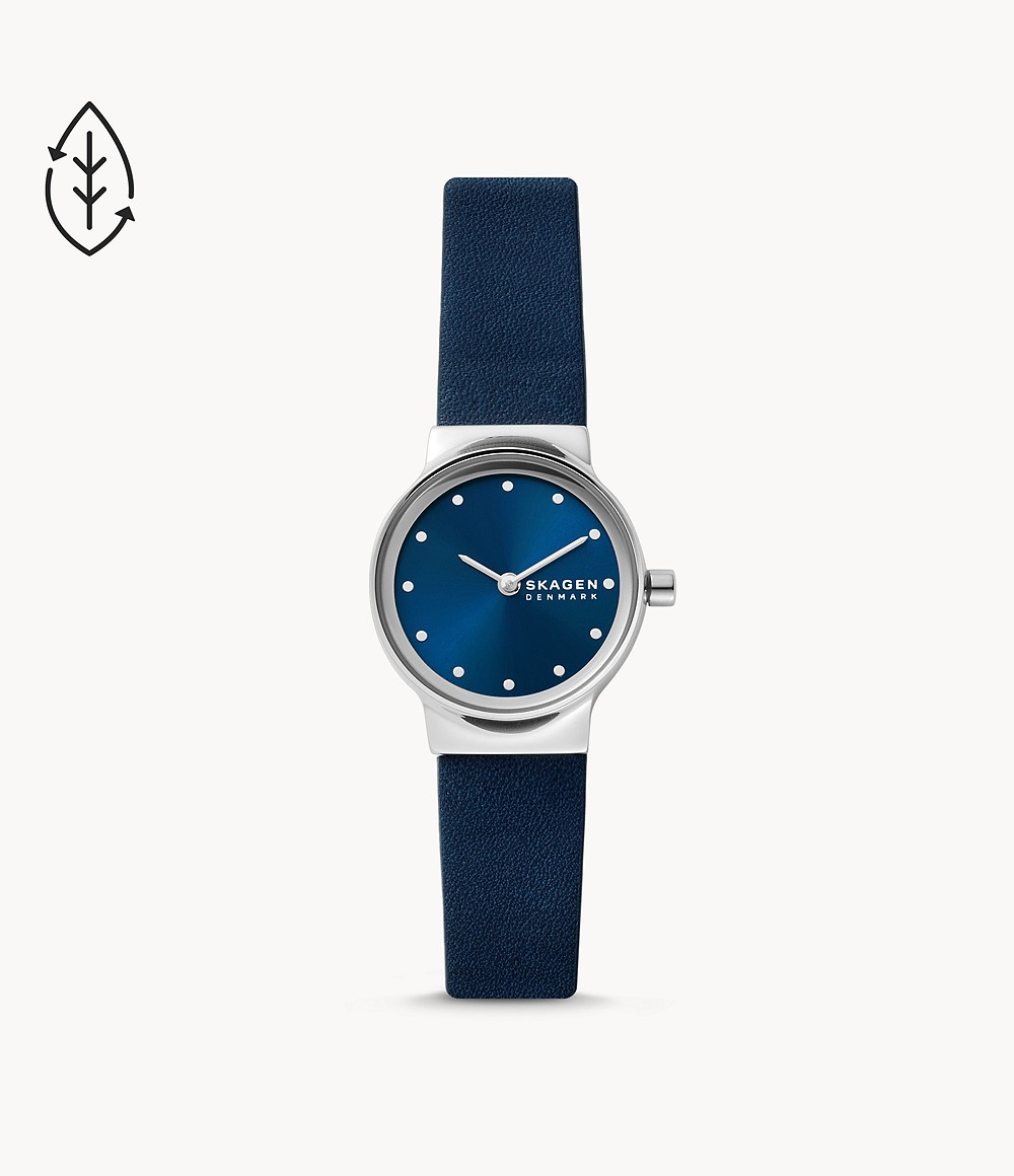 Skagen SKW3007 นาฬิกาผู้หญิง Skagen รุ่น SKW2837, Freja Lille Two-Hand Ocean Blue Eco Leather Quartz Women's Watch