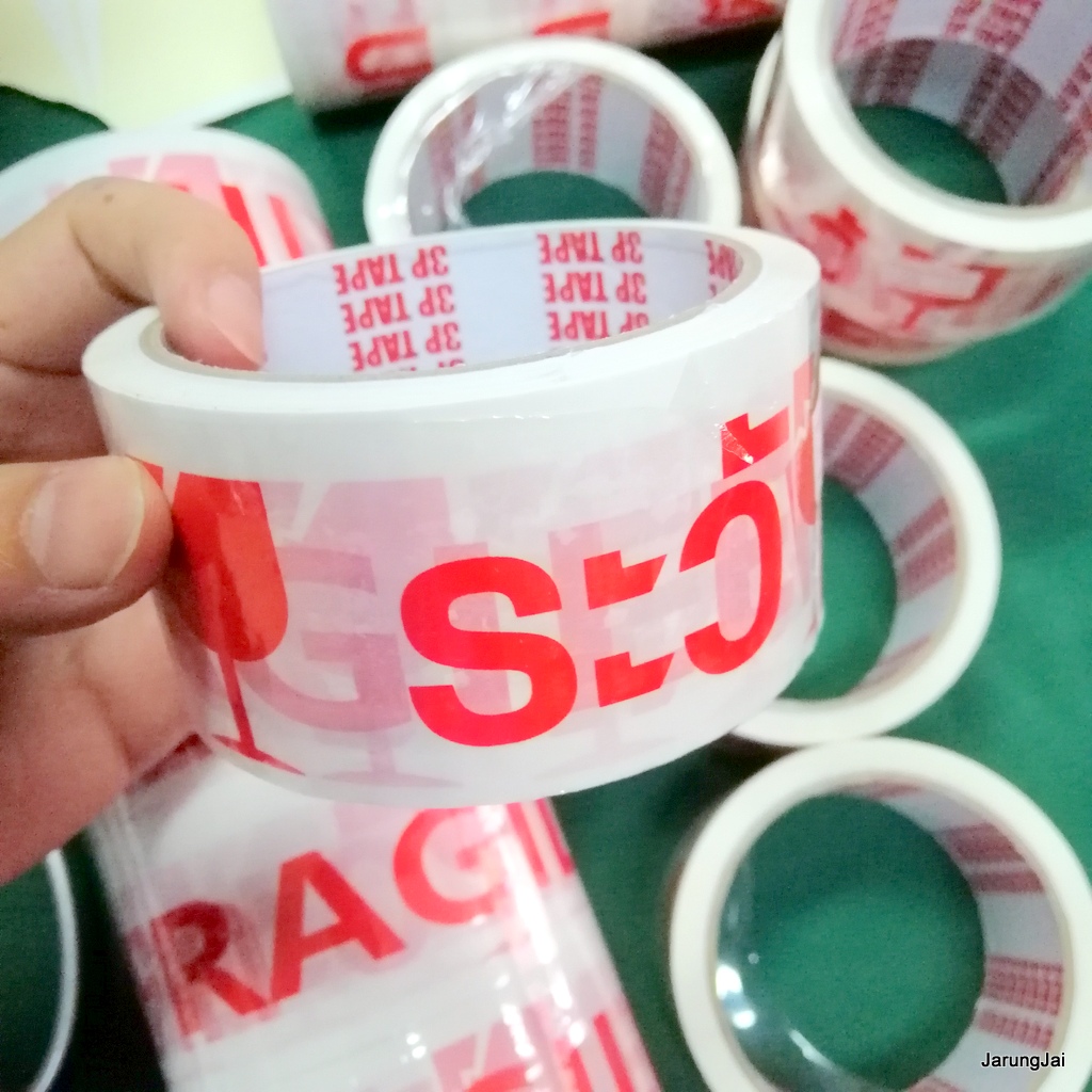 opp tape เทปกาว ระวังแตก ยาว 45 หลา ตัวหนังสือสีแดง SK24B ศรีสะเกษ