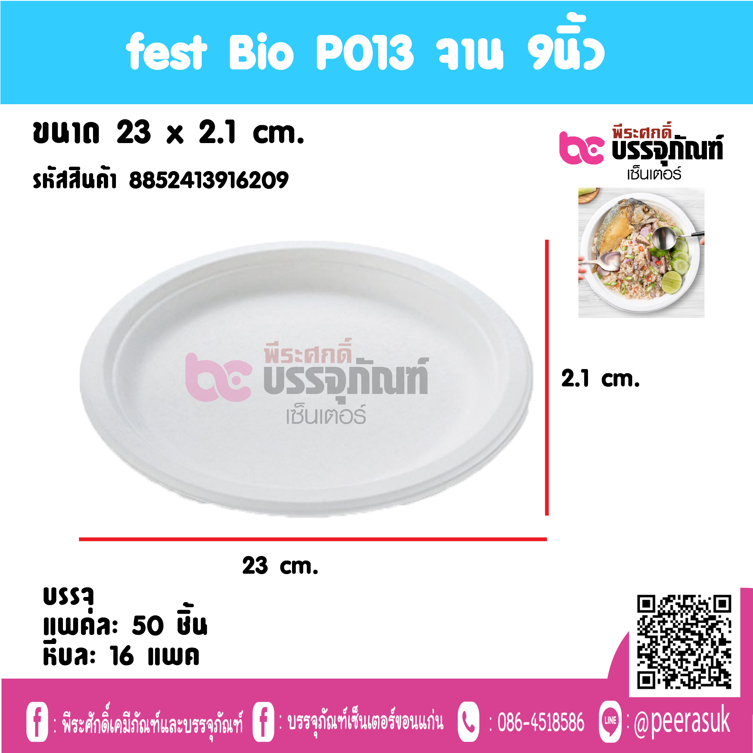 fest Bio P013 จาน 9นิ้ว