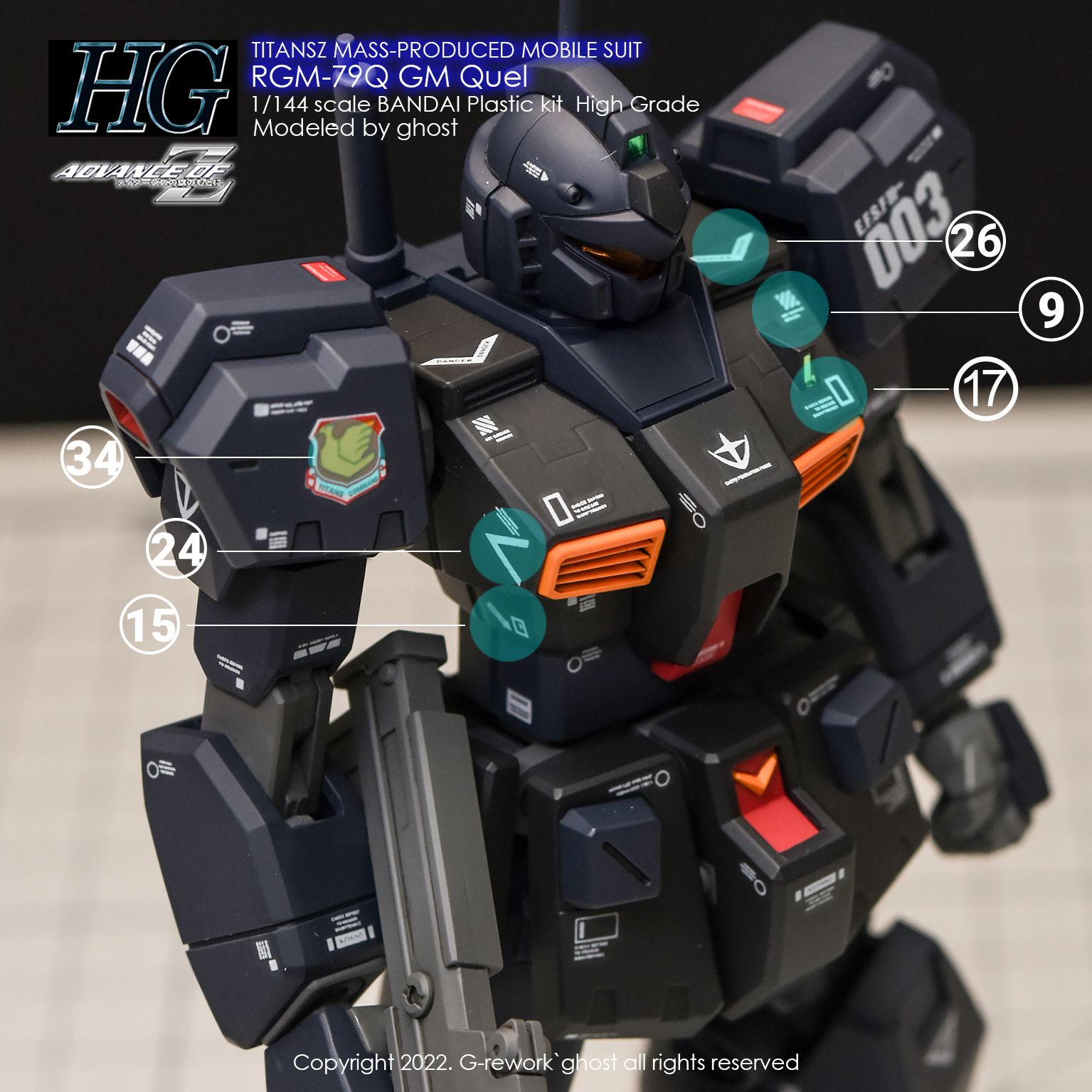 G-REWORK CUSTOM DECAL HG 1/144 RQM-79Q GM QUEL