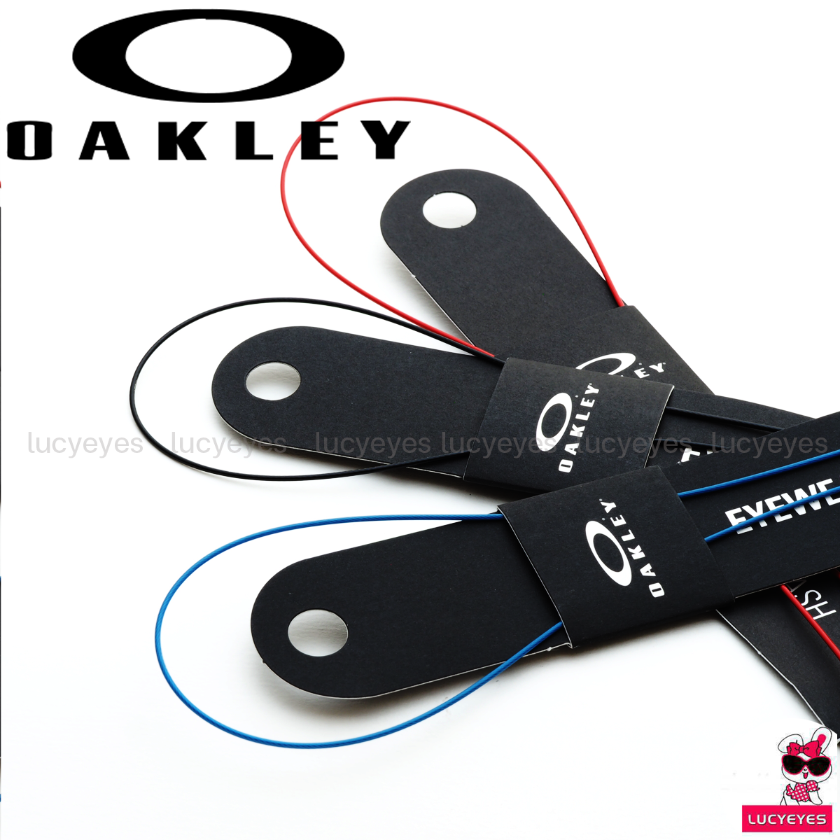 OAKLEY สายคล้องแว่น แบบสลิงเสียบที่ปลายขา สีแดง