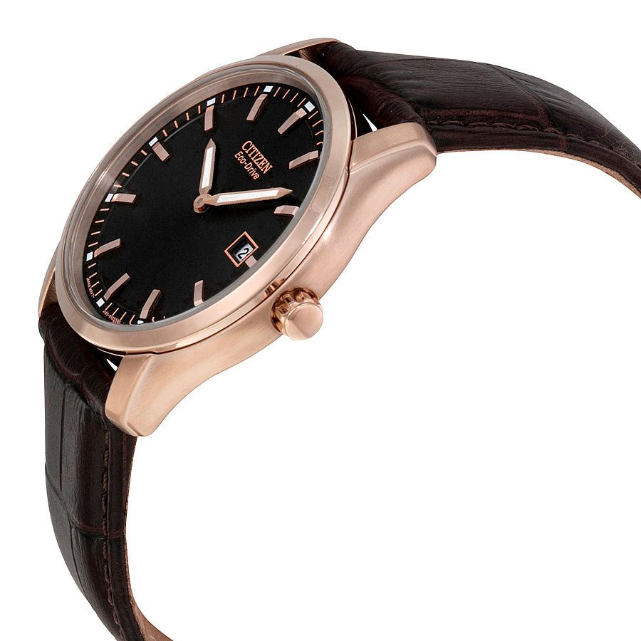 Citizen AU1043-00E นาฬิกาข้อมือผู้ชา Eco-Drive Rose Gold Leather Men's Watch