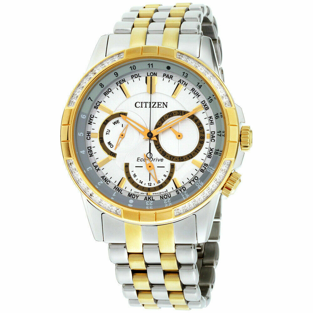 Citizen BU2084-51A นาฬิกาผู้ชาย Eco-Drive Calendrier World Time Men's Watch