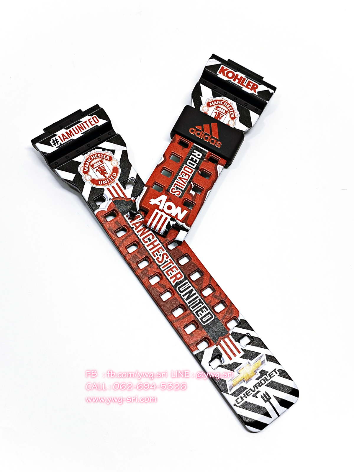 กรอบสาย G-SHOCK แท้✅ สีดำด้านฟอนต์แดงสลับขาว สกรีนลาย Man United ใส่ได้กับรุ่น GA-100 ,GA-110 ,GA-120 ,GA-140 ,GAX-100 ,GD-100 ,GD-120
