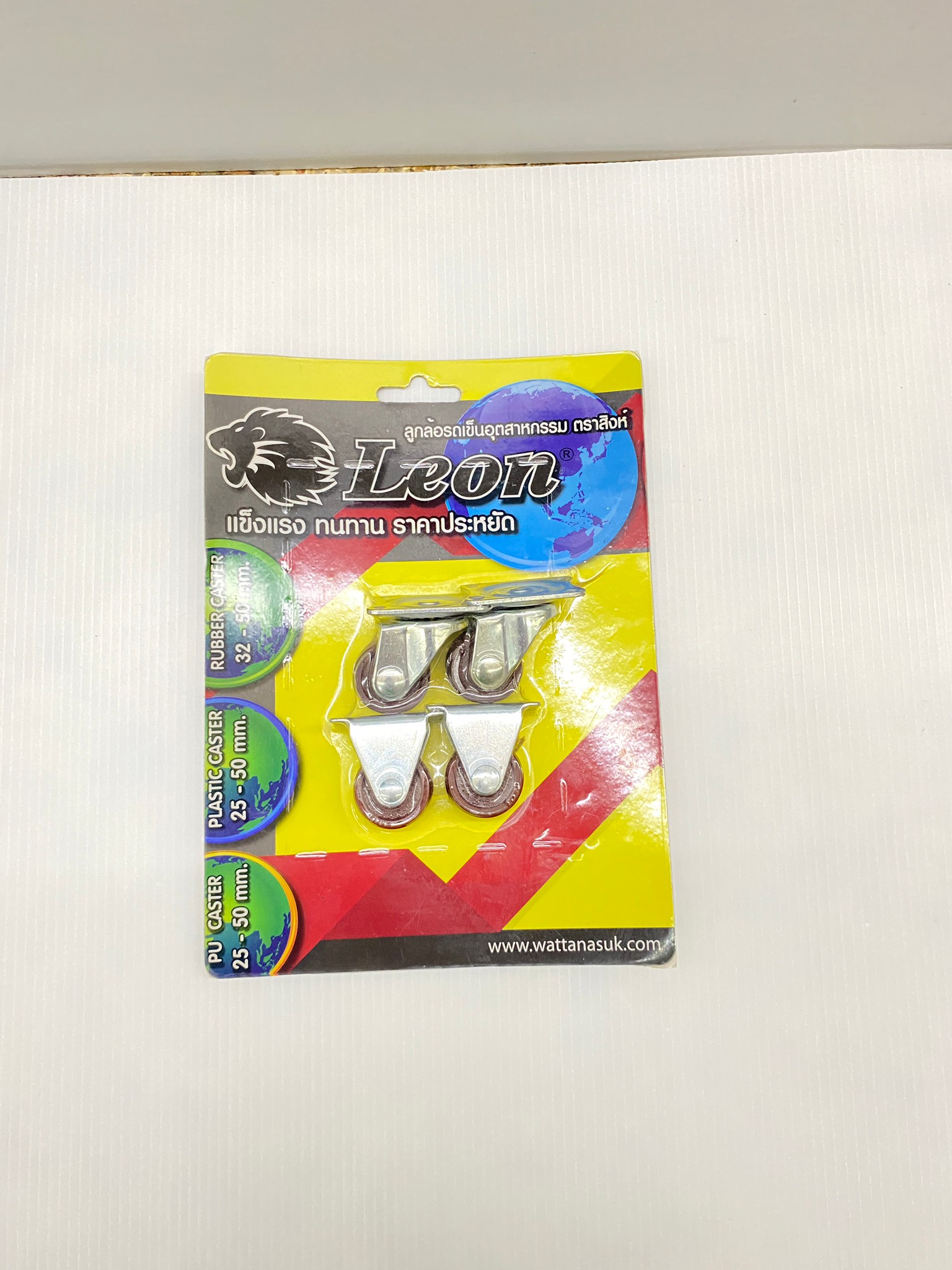 LEON ล้อพลาสติกโพลียูรีเทน แป้นหมุน/แป้นตาย 25 mm. (แบบแพ็ค 4 ชิ้น) #JLP3001