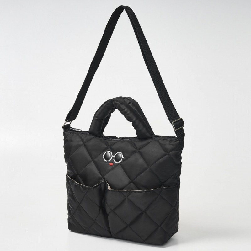[PRE-ORDER] กระเป๋า a-jolie QUILTING BAG กระเป๋าแว่นดำ ตาโต ปากแดง กระเป๋าควิลท์ สีดำ ajolie ของแท้ นำเข้าจากญี่ปุ่น