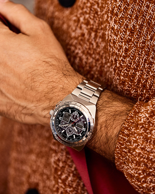 Citizen JY8120-58E นาฬิกาผู้ชาย Promaster Skyhawk A-T Perpetual Chronograph GMT Men's Watch