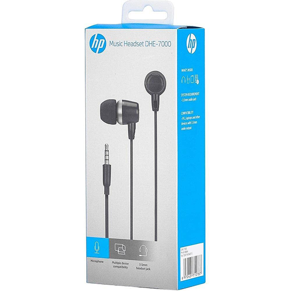 หูฟังแบบมีสาย HP Wired Earphones รุ่น DHE-7000 หูฟัง ไมโครโฟนในตัว เบสหนัก แจ็ค AUX 3.5 มม. ประกันศูนย์ 2ปี