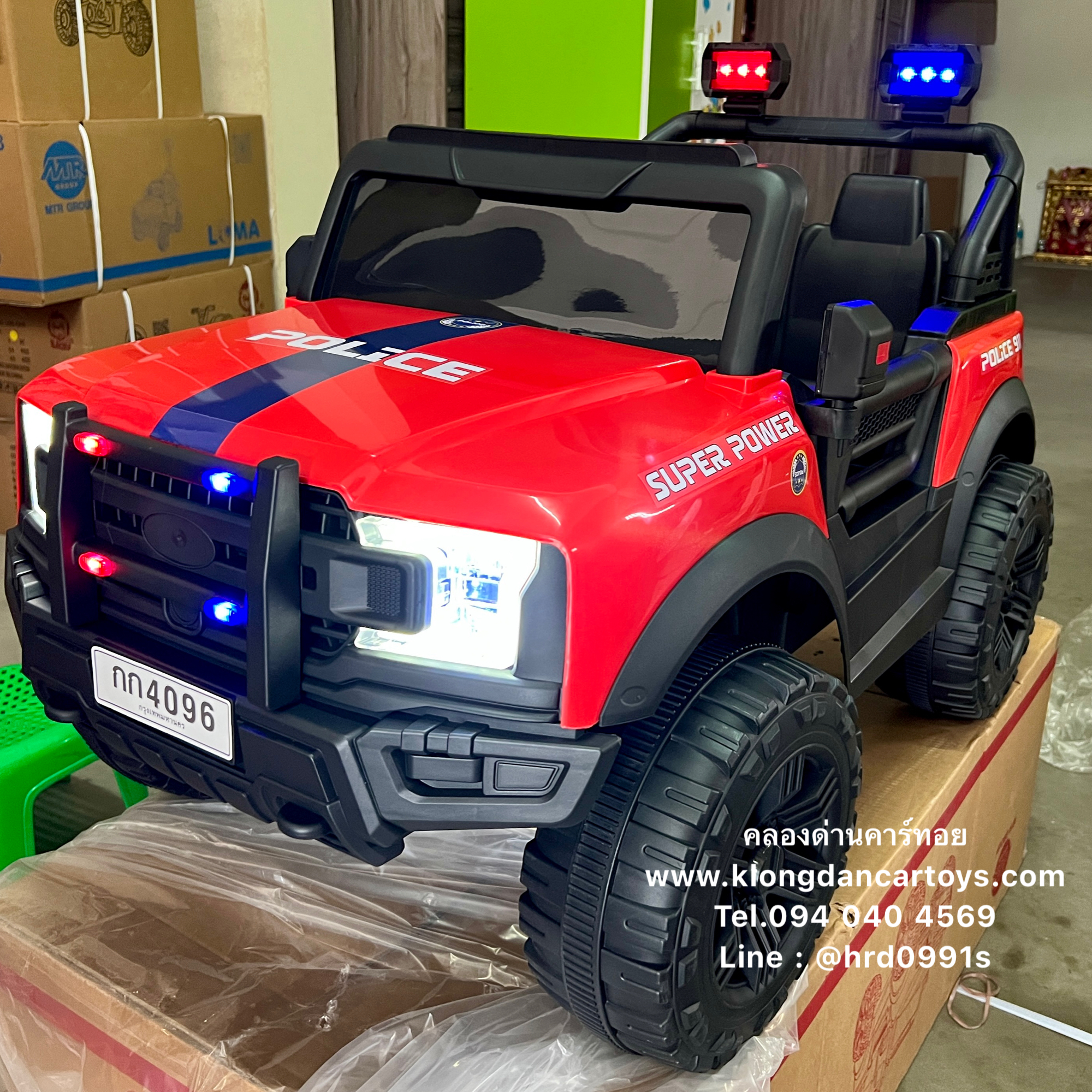รถเด็กจิ๊ปฟอร์ดPolice4x4 💥ใช้มือถือบังคับได้💥(ต่อบูลทูธเพลงได้โยกแบบสไลด์, 5มอเตอร์ แบต12v4.5a, เล่นusb aux, ออกตัวสมูท, รีโมทบูลทูธ, มีโช้ค, มีประตูเปิดได้)