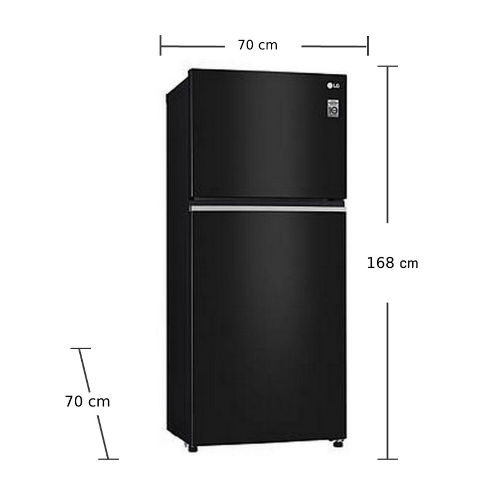 [ผ่อน0%] LG ตู้เย็น 2 ประตู (14.2 คิว,สี Black Glass) รุ่น GN-C422SGCL.ABMPLMT (ชลบุรี ส่งฟรี)