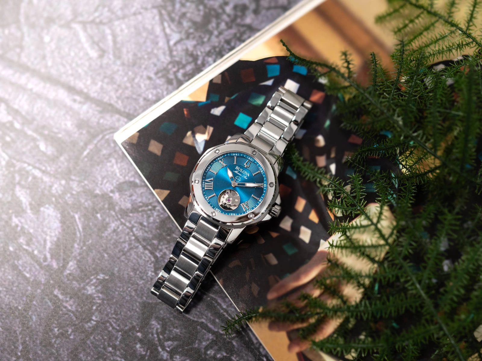 Bulova 98L317 นาฬิกาผู้หญิง Marine Star Automatic Women's Watch