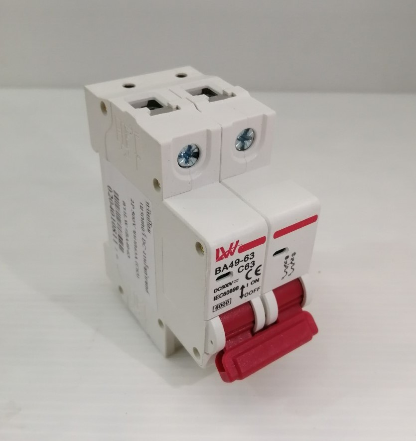 เบรคเกอร์DC งานโซ่ล่าเซลล์ 2P 500V ขนาด63A (C32) ตราLW #BA49-63