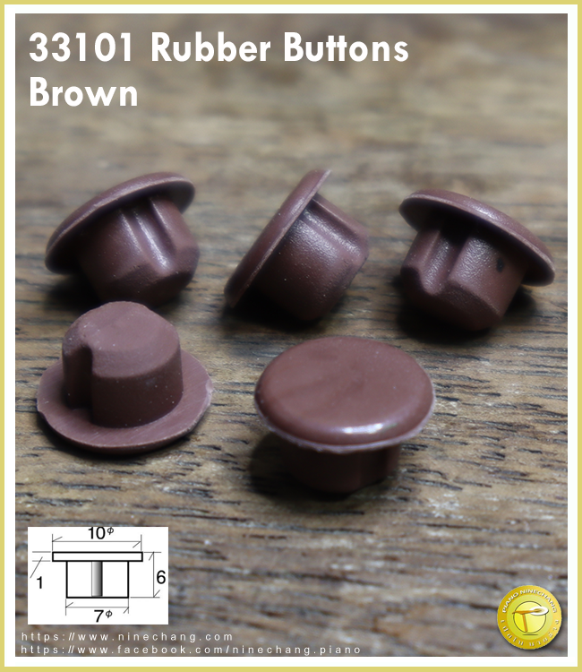 33101 Rubber Buttons Brown
