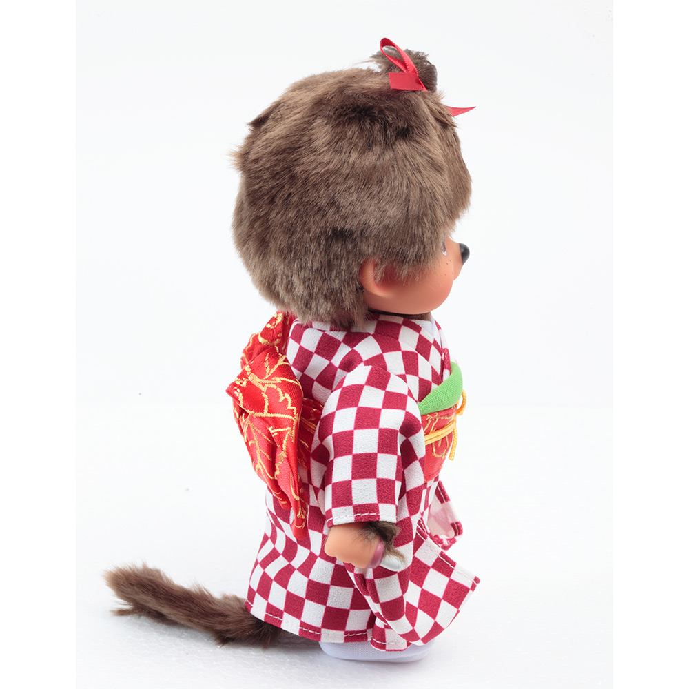 [PRE-ORDER] ตุ๊กตา ม่อนชิชิ กิโมโน สีแดง Size S ม่อนชิชิจัง Monchhichi 14 x 8 x 21 cm นำเข้าจากญี่ปุ่น オリジナル お着物モンチッチ 女の子 市松（赤）IPM-13-Z
