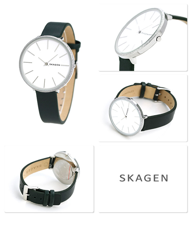 Skagen SKW2724 นาฬิกาผู้หญิง Skagen รุ่น SKW2724, Karolina Green Leather Women's Watch