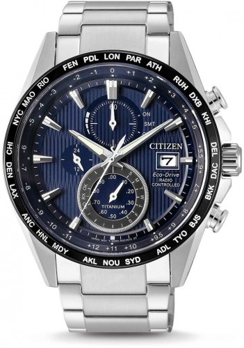 Citizen AT8154-82L นาฬิกาผู้ชาย Eco-Drive Radio Controlled AT Chronograph Sapphire Titanium Men's Watch