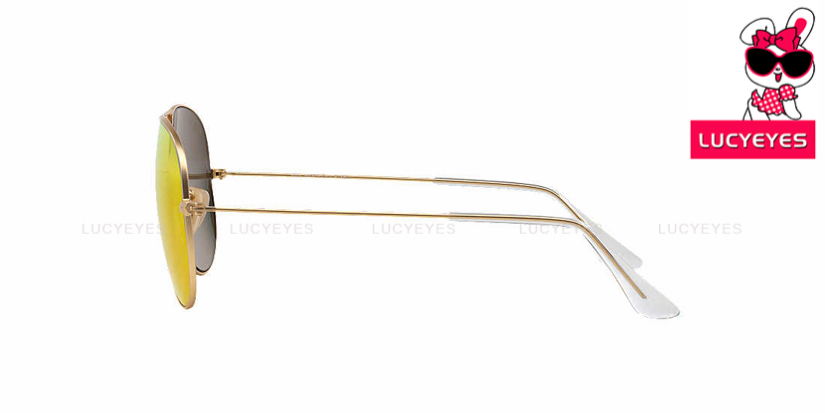 RAYBAN RB3025 112/69 AVIATOR Size 55,58,62 กรอบทองด้าน เลนส์ปรอทส้ม 3