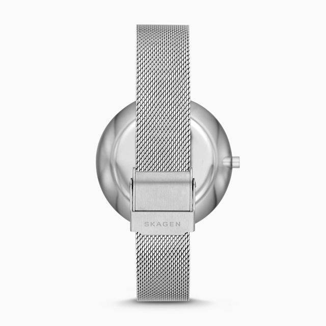 Skagen SKW2809 นาฬิกาผู้หญิง Gitte Silver-Tone Steel-Mesh Quartz Women's Watch
