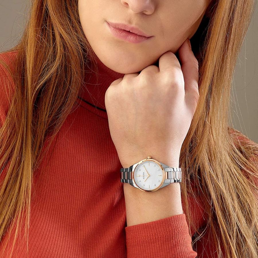 Bulova 98P183 นาฬิาผู้หญิง 8 Diamonds Quartz Women's Watch