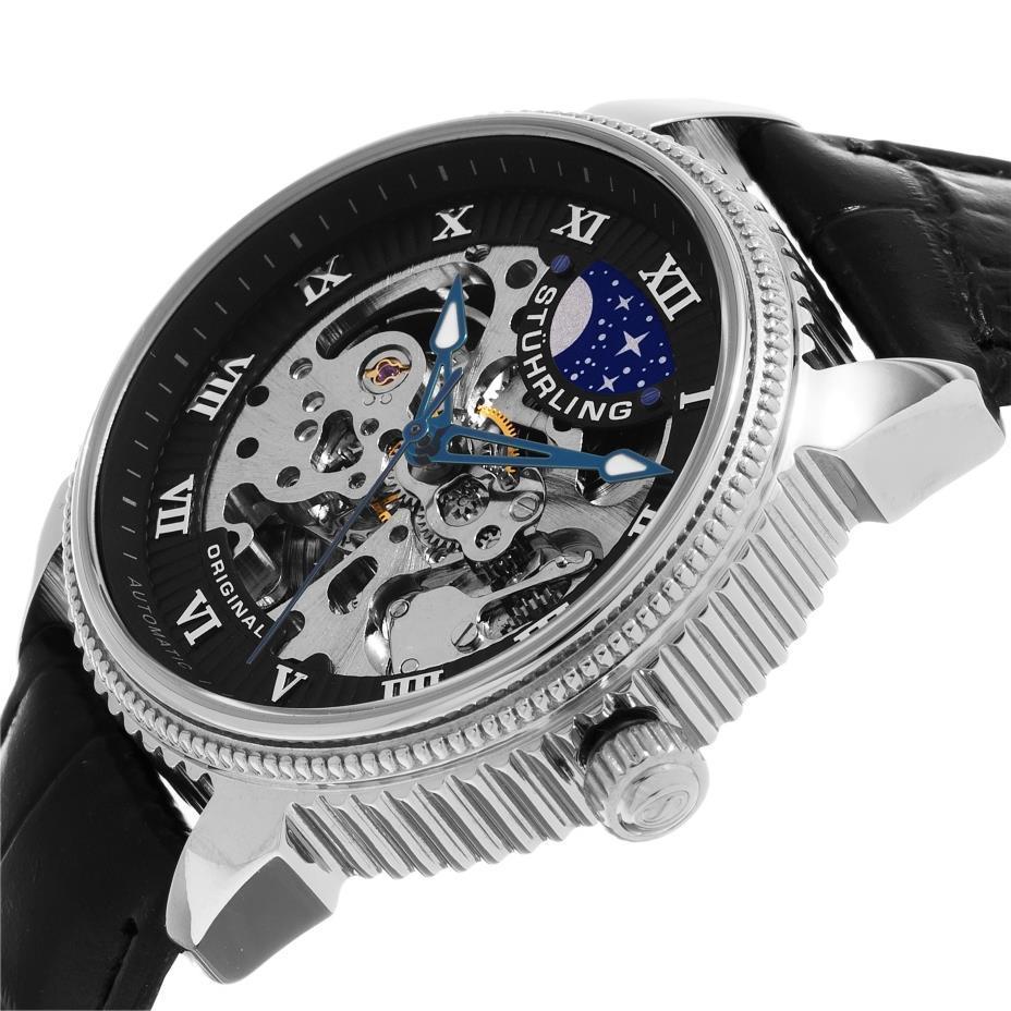 Stuhrling Original 835.02 นาฬิกาผู้ชาย Stuhrling Original รุ่น 835.02, Special Reserve Automatic Skeleton Leather Men's Watch