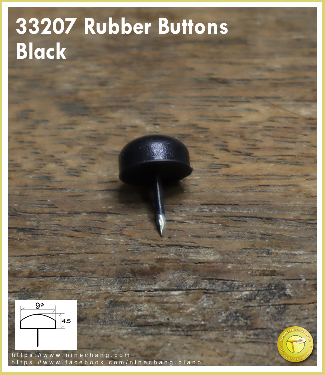 33207 Rubber Buttons Black