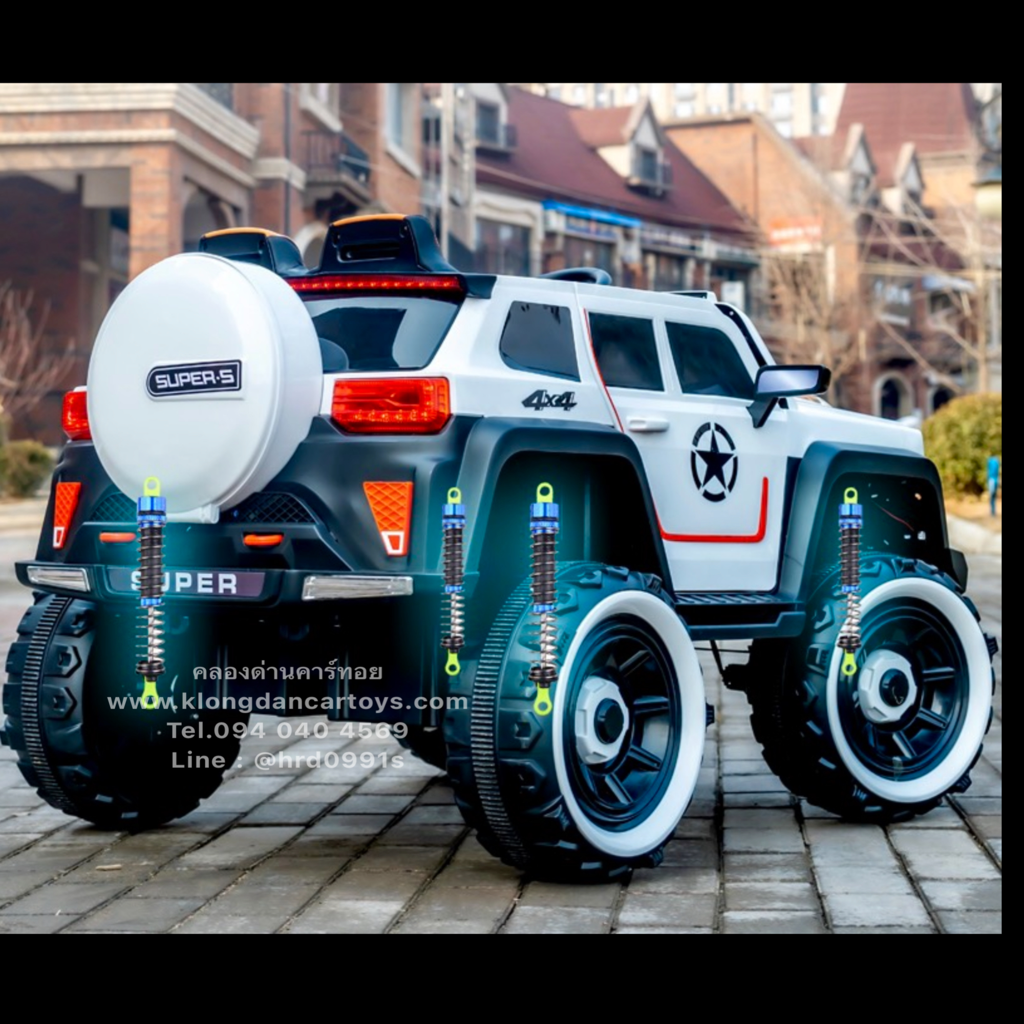 รถเด็กแบตเตอรี่ฮัมเมอร์SuperBIG4×4ปี2023*คันใหญ่* (ออกตัวสมูท, 4มอเตอร์แบต12v7a, มีโช้ค, โยกได้, บูลทูธกับมือถือ เล่นusb aux, รีโมทบูลทูธไฮเทค)