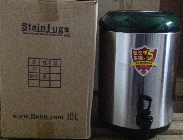 ถังชามีขอบสิงโต 10 ลิตร (สีเขียว) Lion Brand Stainless Steel Beverages Tank 10L - Green