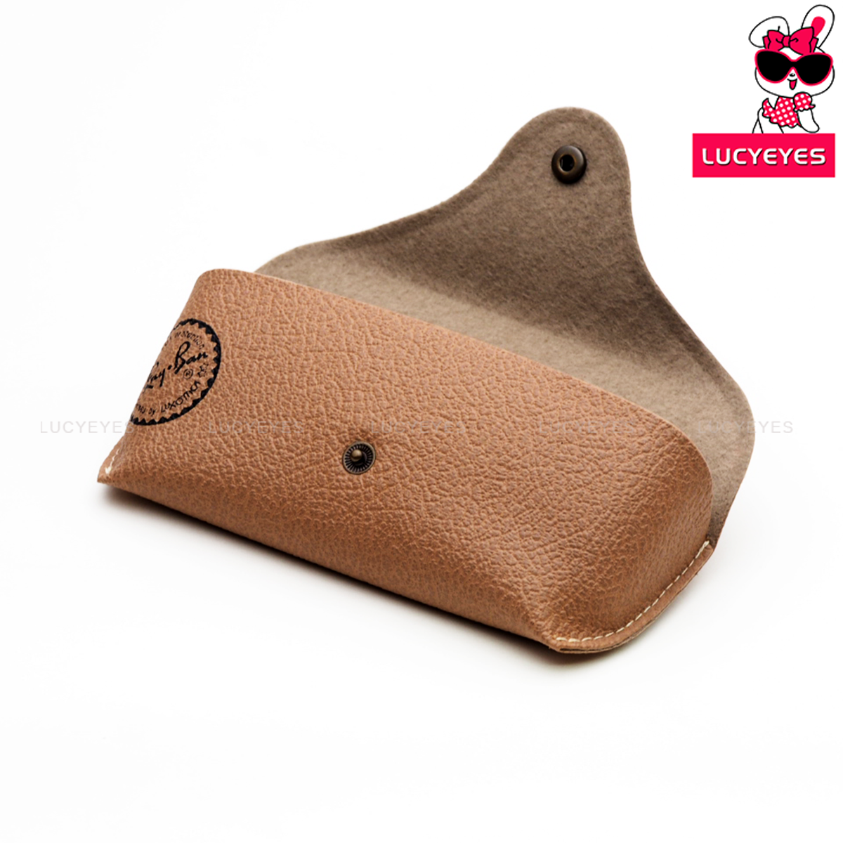 A017 กล่องแว่น RAYBAN แท้ 100% แบบนูนสีน้ำตาล ย้อนยุค