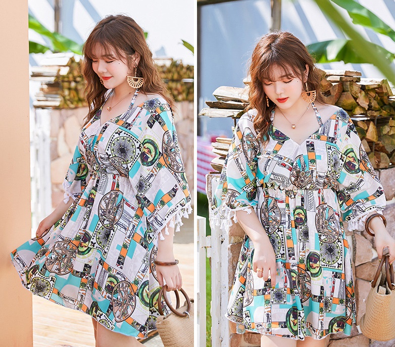 ชุดว่ายน้ำคนอ้วน 5xl พร้อมส่ง :ชุดว่ายน้ำไซส์ใหญ่เที่ยวทะเลสีเขียวแต่งลายกราฟฟิกผูกคอ set 3 ชิ้นมีบรา กางเกงขาสั้นและชุดคลุมแบบสวย น่ารักมากๆจ้า:บรารอบอก36-44นิ้ว เอว30-40นิ้ว สะโพก36-46นิ้ว เสื้อคลุมรอบอกกว้าง44นิ้ว