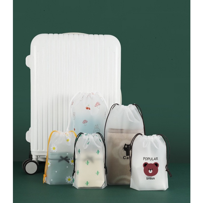 ถุงหูรูด ถุงจัดระเบียบ กันน้ำ กันฝุ่น ถุงหูรูดใส่ของ ถุงพลาสติก ถุงหมีบราวน์