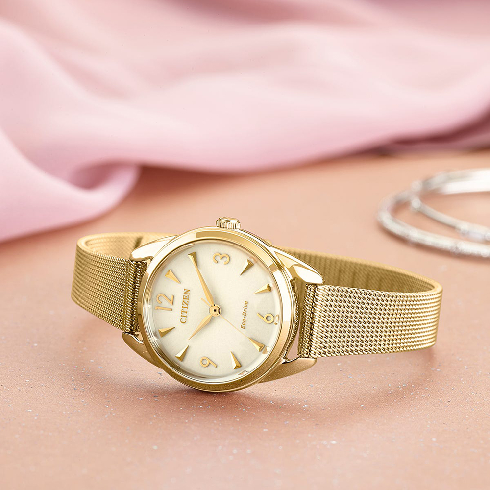Citizen EM0682-58P นาฬิกาผู้หญิง Eco-Drive LTR Champagne Women's Watch