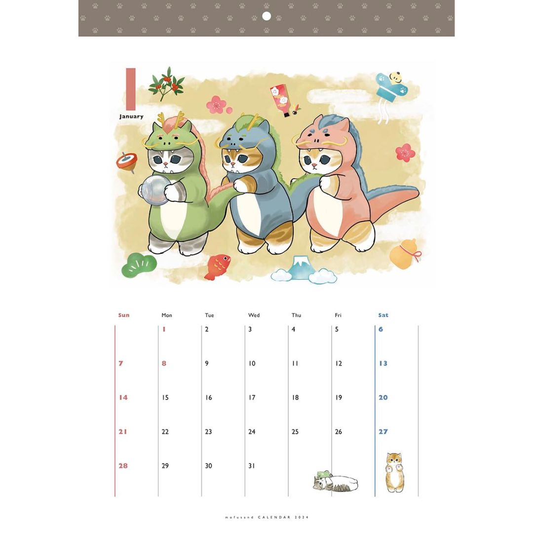 [PRE-ORDER] ปฏิทิน 2024 mofusand Calendar 2024 ปฏิทินแขวนผนัง ลายแมวโมฟุ Size : B4 นำเข้าจากญี่ปุ่น mofusandカレンダー2024