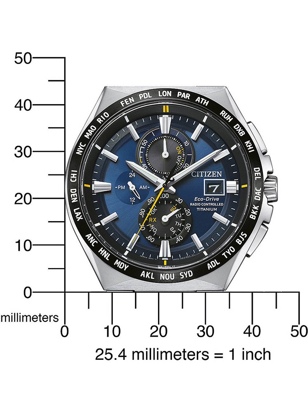 Citizen AT8234-85L นาฬิกาผู้ชาย Eco-Drive Radio Controlled Super Titanium Men's Watch