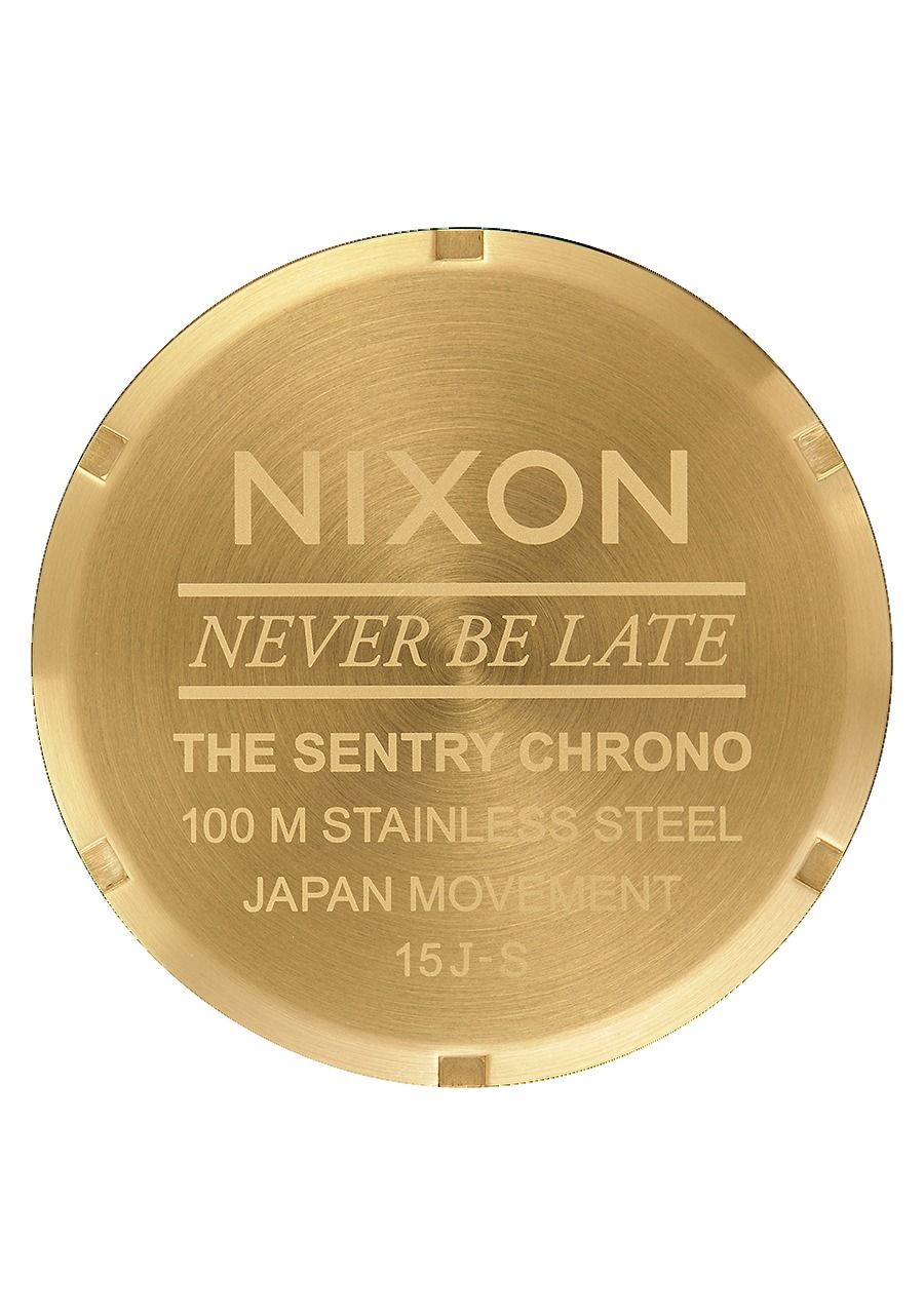 Nixon A386-502-00 นาฬิกาผู้ชาย The Sentry Chronograph Gold-Tone Quartz Men's Watch