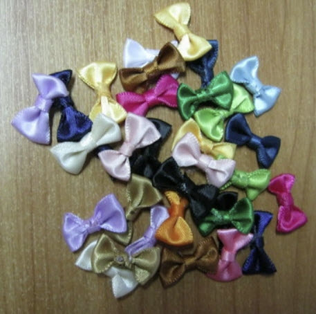 โบว์ผ้าซาตินแต่ง LPS คละสี ชุด 5 ชิ้น (งานนอก)